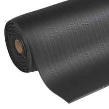 Manutan álláskönnyítő ipari szőnyeg bordázott felülettel, szélesség: 91 cm, folyóméterben, fekete lakástextília