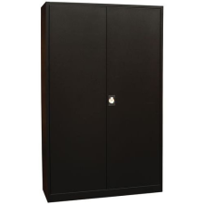 Manutan fém iratszekrény, 4 polccal, 195 x 120 x 42 cm, fekete irattároló szekrény