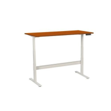 Manutan irodai asztal, elektromosan állítható magasság, 160 x 80 x 62,5 - 127,5 cm, egyenes kivitel, ABS 2 mm, cseresznye íróasztal