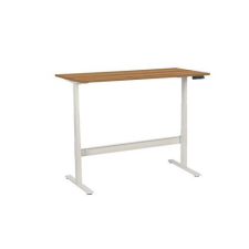 Manutan irodai asztal, elektromosan állítható magasság, 160 x 80 x 62,5 - 127,5 cm, egyenes kivitel, ABS 2 mm, dió íróasztal