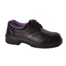 Manutan műbőr munka félcipő acél orrbetéttel, női, fekete, méret: 38 munkavédelmi cipő