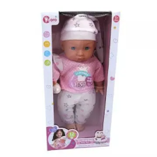 Manyuk Toys Hangot adó játékbaba lámakornis ruhában - 35 cm baba