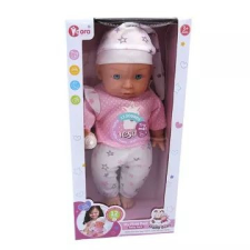 Manyuk Toys Hangot adó játékbaba lármakornis ruhában - 35 cm baba
