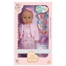 Manyuk Toys Játékbaba piknikezős étkészlettel - 45 cm baba