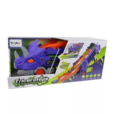 Manyuk Toys Kisautókilövő dinó játékszett autópálya és játékautó