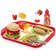 Manyuk Toys Mini gyorséttermi étel készlet tálcával - 14 db-os konyhakészlet