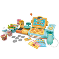 Manyuk Toys Mulifunkciós pénztárgép szett hanghatásokkal 24 db-os (888F) (M888F) konyhakészlet