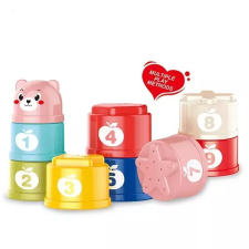 Manyuk Toys Pohártorony számokkal és formákkal - 9 db-os barkácsolás, építés