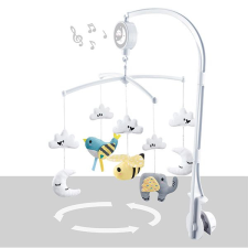 Manyuk Toys Zenélő kiságyforgó babaágyra plüss anyagból bébijáték kiságyra