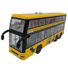 Manyuk Toys Zenélő városnéző busz nyitható ajtókkal - 33 cm autópálya és játékautó