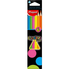 MAPED Color`Peps Fluo színes ceruza készlet, háromszögletű, 6 különböző szín színes ceruza