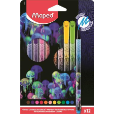 MAPED Filctoll készlet, 0,8 mm, kimosható, MAPED &quot;Deepsea Paradise&quot;, 12 különböző szín filctoll, marker