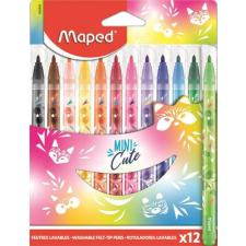MAPED Filctoll készlet 12 db-os, 2,8 mm, kimosható, Maped Mini Cute filctoll, marker