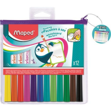 MAPED Filctoll készlet, 1,5 mm, kimosható, fehértáblához, MAPED &quot;Marker&#039;Peps, 12 különböző szín filctoll, marker