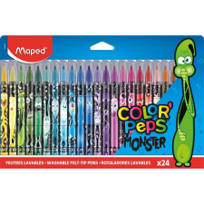 MAPED Filctoll készlet, 2,8 mm, kimosható, MAPED "Color`Peps Monster" 24 különböző szín filctoll, marker