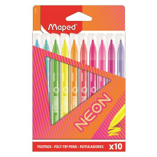 MAPED Filctoll készlet, 2,8 mm, kimosható, MAPED Neon , 10 különböző szín filctoll, marker