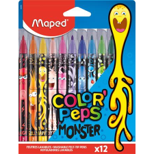 MAPED Filctoll készlet, 2,8 mm, kimosható, maped &quot;colorpeps monster&quot; 12 különböző szín 845400 filctoll, marker
