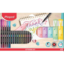 MAPED fineliner kiemelők, betűkészlet, 22 db. filctoll, marker