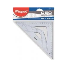MAPED Háromszög vonalzó, műanyag, 45°, 26 cm, MAPED \"Geometric\" vonalzó