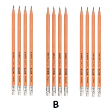 MAPED háromszögletű grafitceruza radírvéggel, B (12 db) - barna ceruza