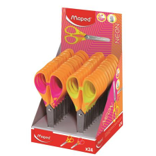 MAPED Olló, display, iskolai, 13 cm, MAPED  Soft Neon , vegyes színek olló