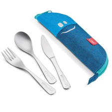 MAPED PICNIK Evőeszközkészlet, fém, szövet tok, MAPED PICNIK "Concept Kids", kék tányér és evőeszköz