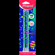 MAPED : Pixel Party háromszögletű grafitceruza radírral, HB - 3 db ceruza