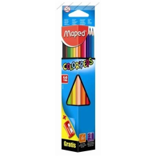MAPED &quot;Color&#039;Peps&quot; háromszögletű színesceruza ajándék hegyezővel, 12 szín színes ceruza