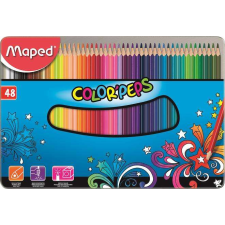 MAPED &quot;Color`Peps&quot; háromszögletű 48 különböző színű színes ceruza készlet fém dobozban színes ceruza