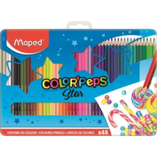 MAPED Színes ceruza készlet, háromszögletû, fém doboz, MAPED "Color`Peps", 48 különbözõ szín színes ceruza