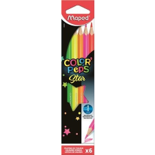 MAPED Színes ceruza készlet, háromszögletû, MAPED "Color`Peps Fluo", 6 különbözõ szín színes ceruza