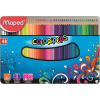 MAPED Színes ceruza készlet, háromszögletű, fém doboz, MAPED "Color`Peps", 48 különböző szín