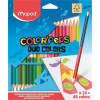 MAPED Színes ceruza készlet, háromszögletű, kétvégű, MAPED "Color'Peps Duo", 48 különböző szín