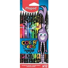 MAPED Színes ceruza készlet, háromszögletű, MAPED "Color`Peps Monster", 12 különböző szín színes ceruza