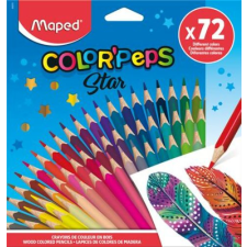 MAPED Színes ceruza készlet, háromszögletű, MAPED "Color`Peps Star", 72 különböző szín színes ceruza
