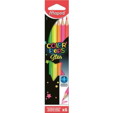 MAPED Színes ceruza készlet, háromszögletű, MAPED "Color`Peps Star Fluo", 6 különböző szín színes ceruza