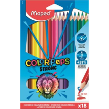 MAPED Színes ceruza készlet, háromszögletű, MAPED Color`Peps Strong, 18 különböző szín (IMA862718) színes ceruza