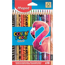  MAPED Színes ceruza készlet, háromszögletű, MAPED &quot;Color&#039;Peps Animal&quot;, 18 különböző szín színes ceruza