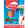  MAPED Színes ceruza készlet, háromszögletű, MAPED "Color'Peps Mini", 12 különböző szín