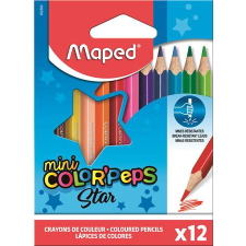 MAPED Színes ceruza készlet, háromszögletű, MAPED &quot;Color&#039;Peps Star Mini&quot;, 12 különböző szín színes ceruza