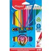 MAPED Színes ceruza készlet, háromszögletű, MAPED "Color'Peps Strong", 18 különböző szín