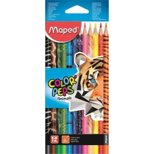 MAPED Színes ceruza készlet, háromszögletű, MAPED &quot;Color\&acute;Peps Animal&quot;, 12 különböző szín színes ceruza