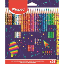 MAPED Színes ceruza készlet, háromszögletű, "Pixel Party", 24 különböző szín (IMA862206) (IMA862206) ceruza
