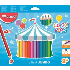 MAPED Színes ceruza készlet, háromszögletű, vastag,  "Jumbo", 24 különböző szín színes ceruza