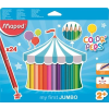 MAPED Színes ceruza készlet, háromszögletű, vastag, MAPED "Jumbo", 24 különböző szín