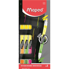 MAPED Szövegkiemelő készlet, 1-5 mm, kétvégű, maped &quot;fluo peps duo&quot;, vegyes színek 734127 filctoll, marker