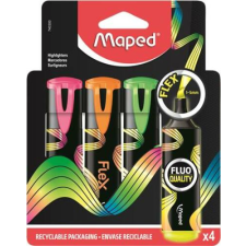 MAPED Szövegkiemelő készlet, 1-5 mm, MAPED "Fluo Peps Flex", 4 különböző szín filctoll, marker