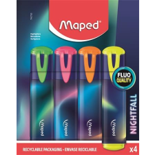 MAPED Szövegkiemelő készlet, 1-5 mm, MAPED "Nightfall", 4 különböző szín filctoll, marker