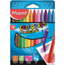 MAPED Zsírkréta,  "Color`Peps" PlastiClean, 12 különböző szín kréta