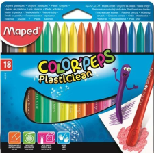 MAPED Zsírkréta, MAPED &quot;Color\&acute;Peps&quot; PlastiClean, 18 különböző szín kréta